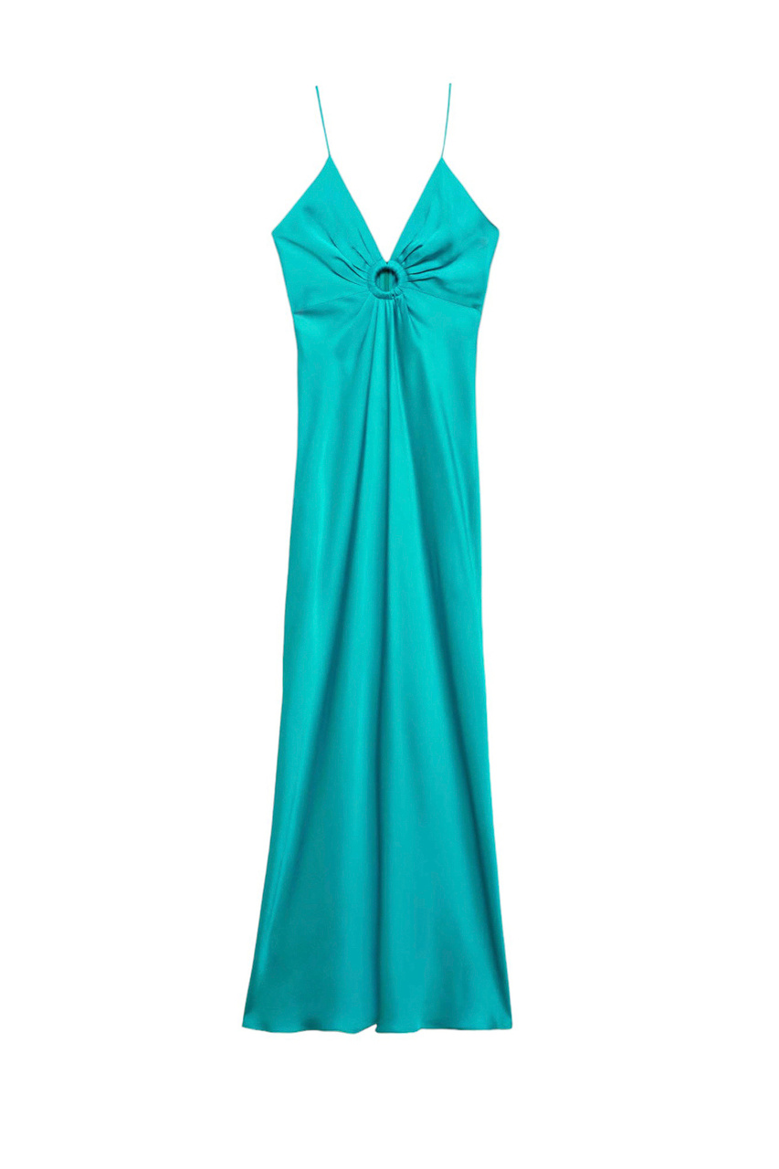Платье AURORA атласное|Основной цвет:Бирюзовый|Артикул:67009254 | Фото 1