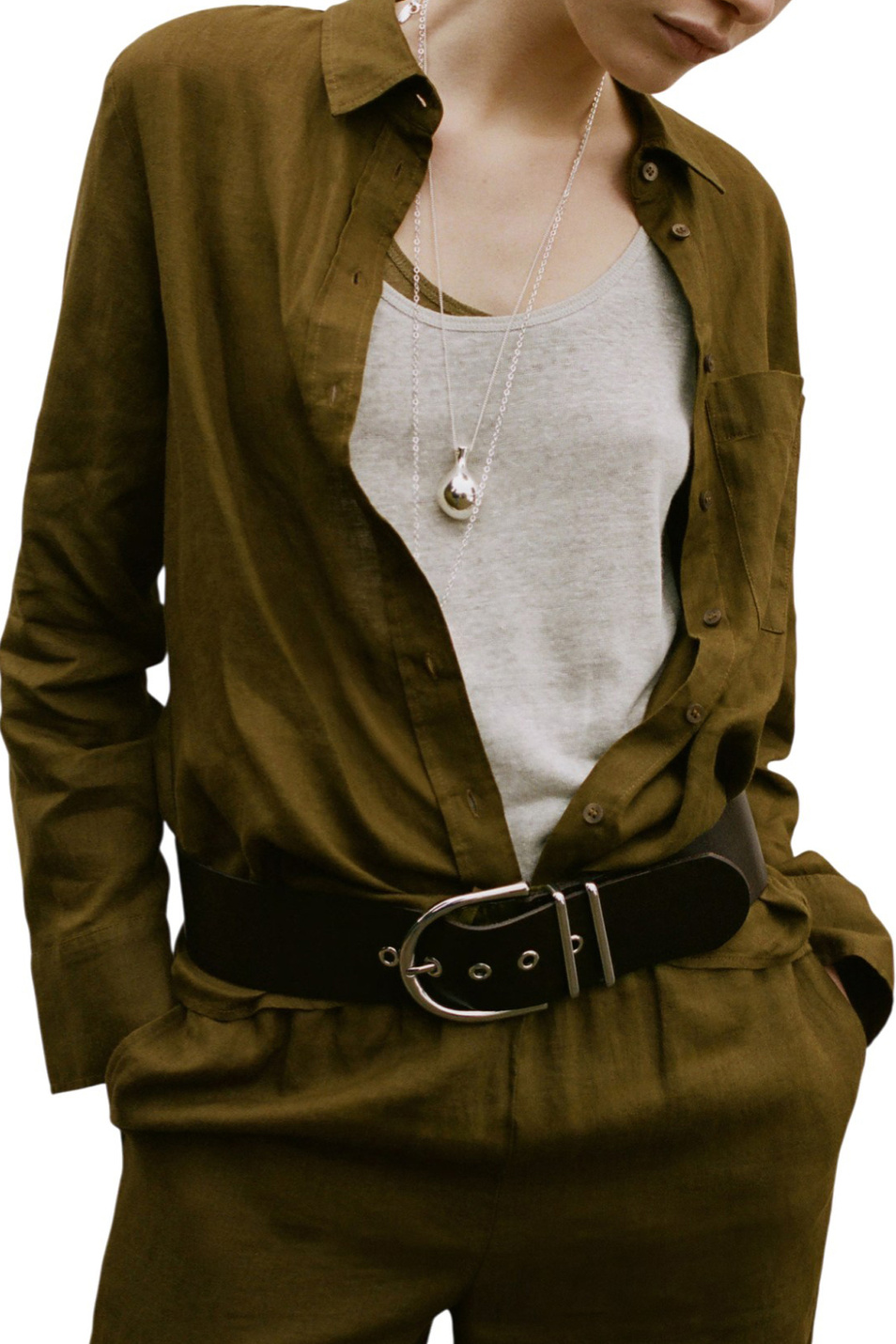 Женский Mango Рубашка LINO из льна (цвет ), артикул 27096345 | Фото 2