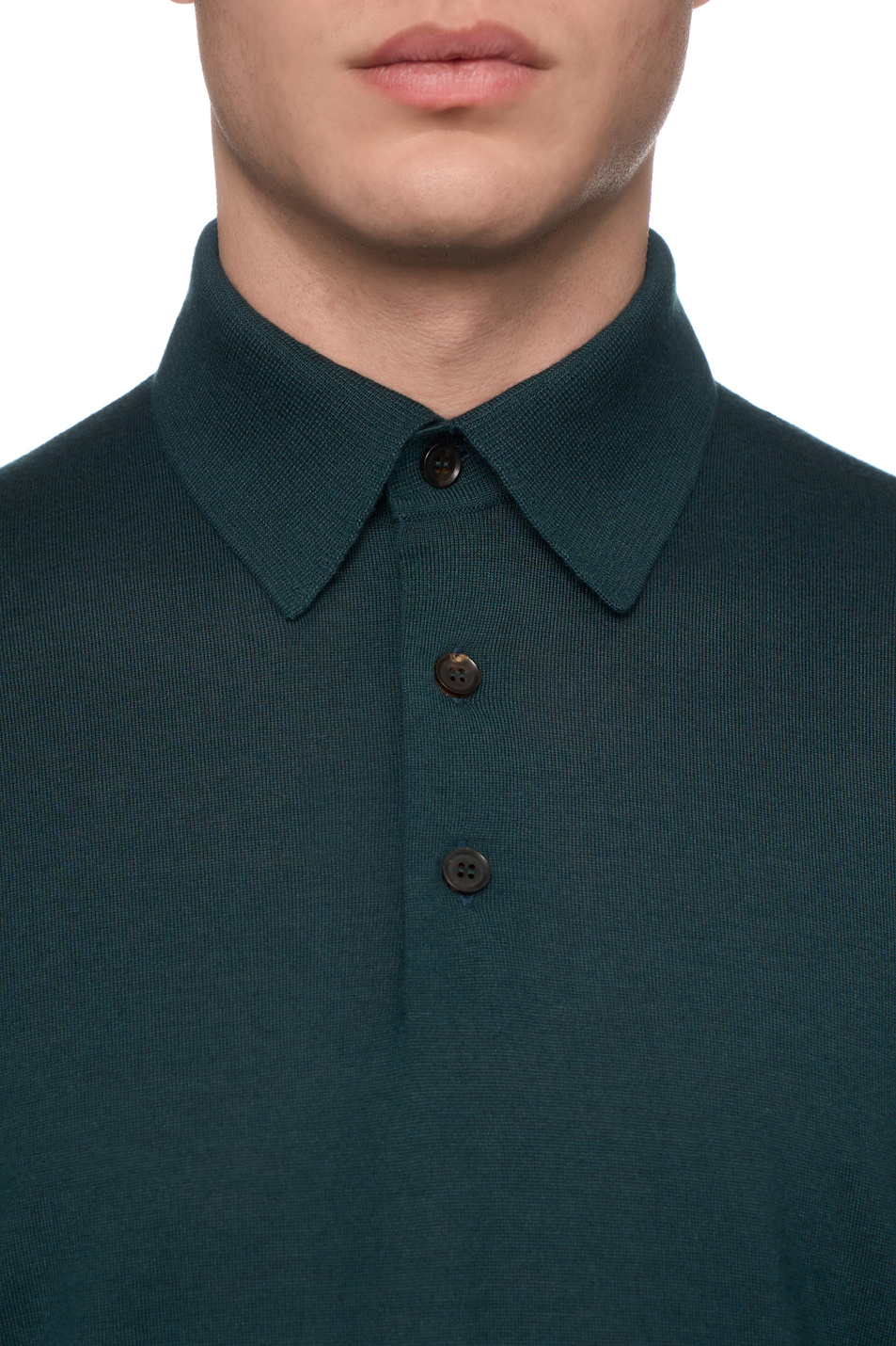 Джемпер-поло из кашемира и шелка|Основной цвет:Зеленый Мужской Zegna Джемпер-поло из кашемира и шелка (цвет ), артикул UGJ00A2-132-V98 | Фото 6