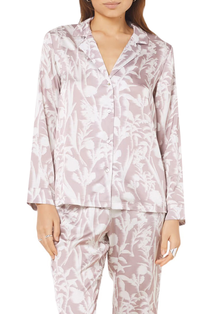 Пижамная рубашка FIORE с цветочным принтом|Основной цвет:Пудровый|Артикул:6543578 | Фото 1