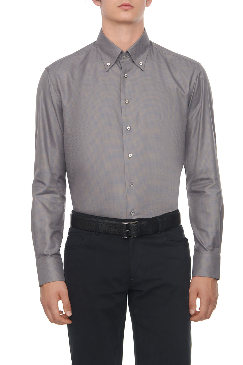 Рубашка из натурального хлопка|Основной цвет:Серый|Артикул:CLAC04ZS0OPA1ZS008682 | Фото 1