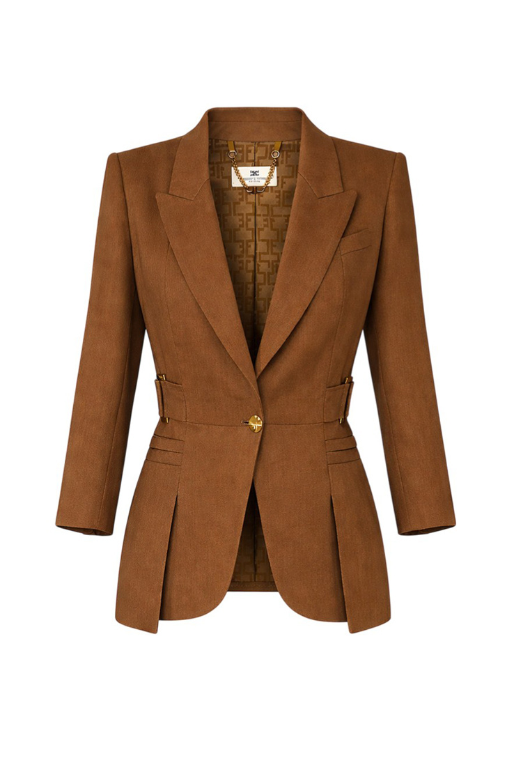 Женский Elisabetta Franchi Пиджак из смесового льна (цвет ), артикул GI23662E2 | Фото 1