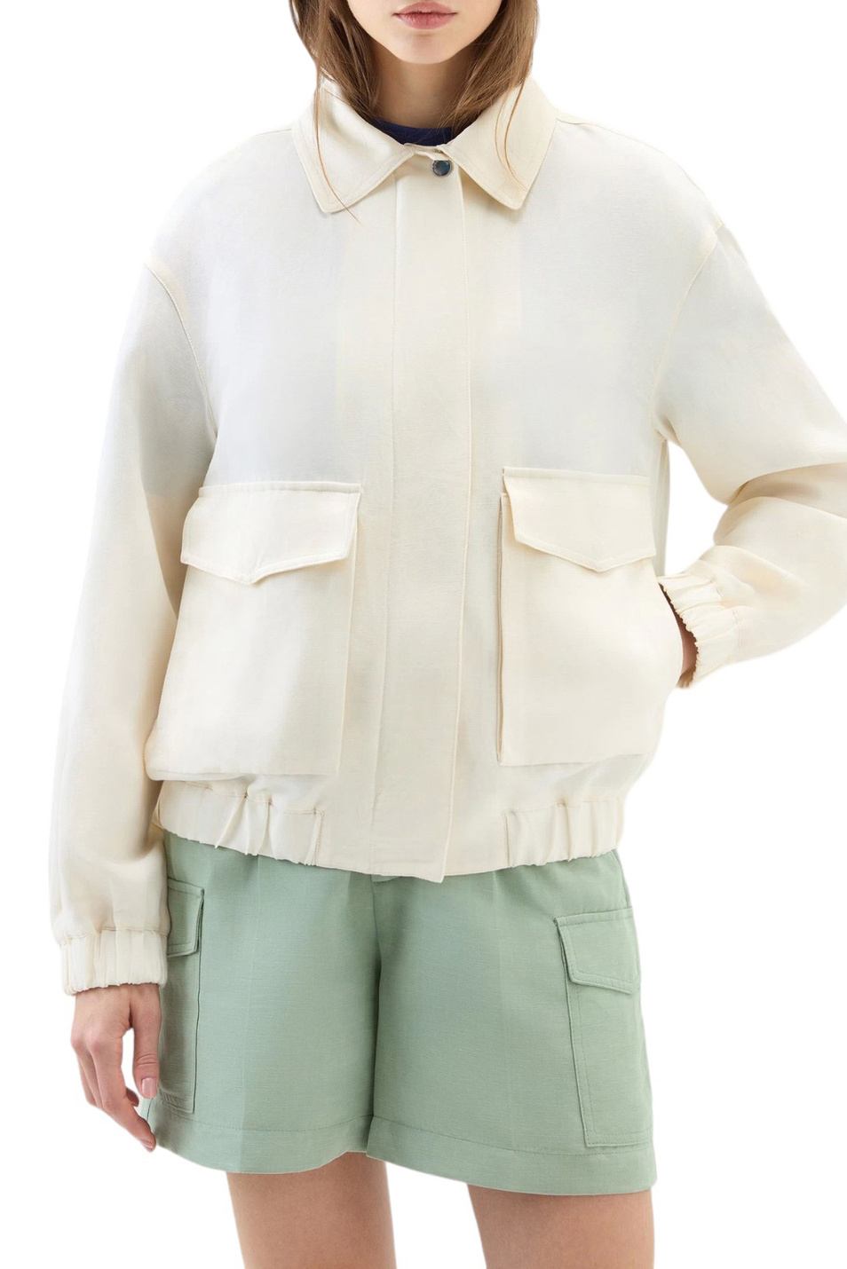 Женский Woolrich Куртка из смесового льна (цвет ), артикул CFWWOU0978FRUT3043 | Фото 3