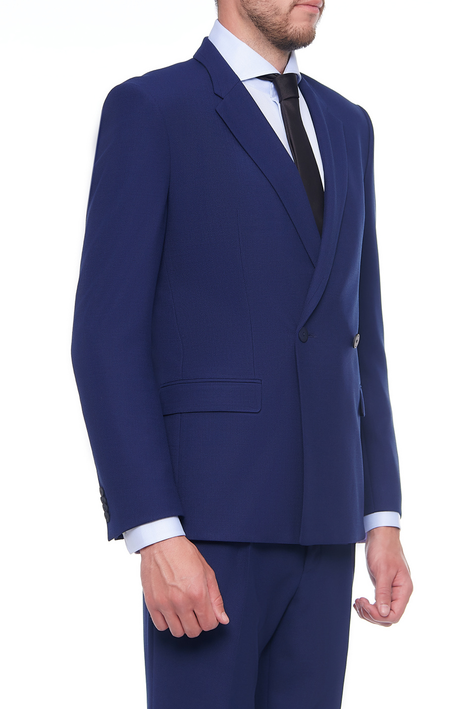 Мужской HUGO Двубортный пиджак из смесовой ткани с добавлением шерсти (цвет ), артикул 50455719 | Фото 4