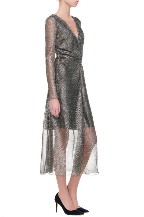 HUGO Платье с V-образным вырезом и прозрачными рукавами ( цвет), артикул 50463801 | Фото 3