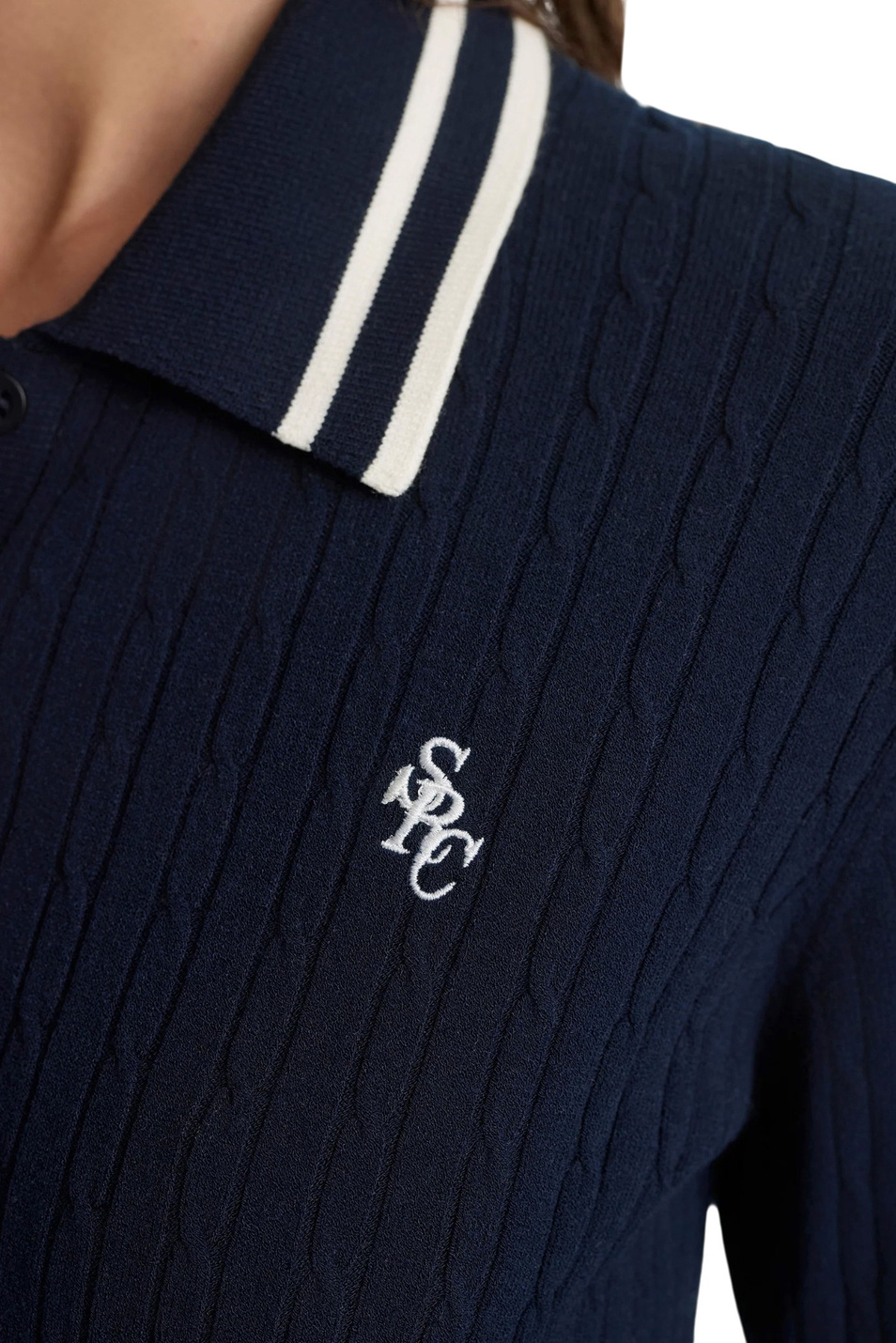 Женский Sporty & Rich Джемпер-поло SRC с логотипом (цвет ), артикул ST03761302BL124 | Фото 6
