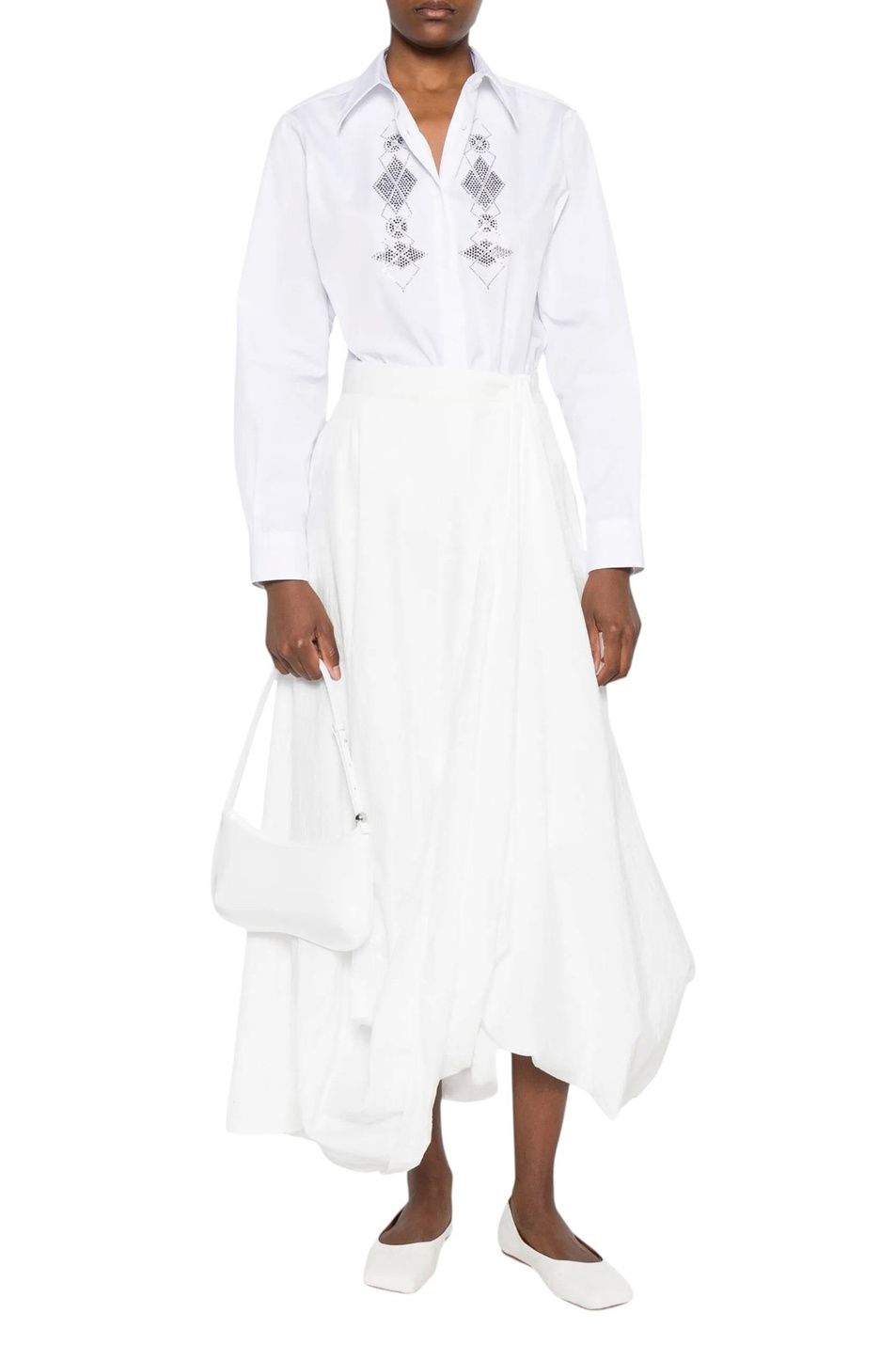 Женский ERMANNO SCERVINO Рубашка со стразами (цвет ), артикул D472K357CTBQP | Фото 3