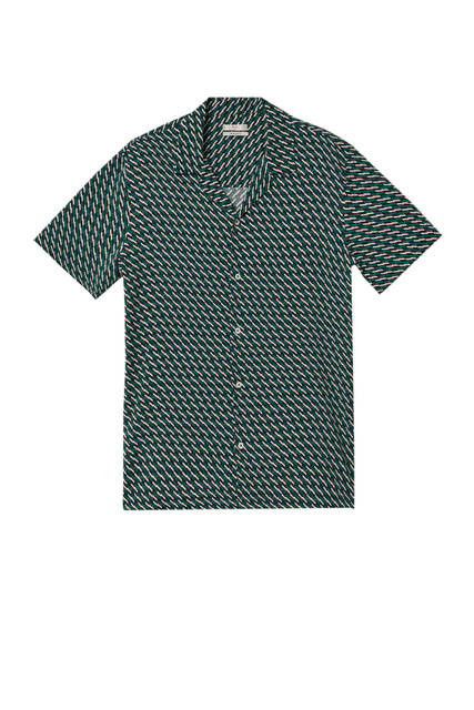 Рубашка из вискозы GALA с принтом|Основной цвет:Зеленый|Артикул:27065920 | Фото 1