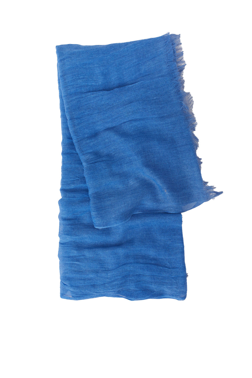 Шарф с бахромой|Основной цвет:Синий|Артикул:220667 | Фото 1