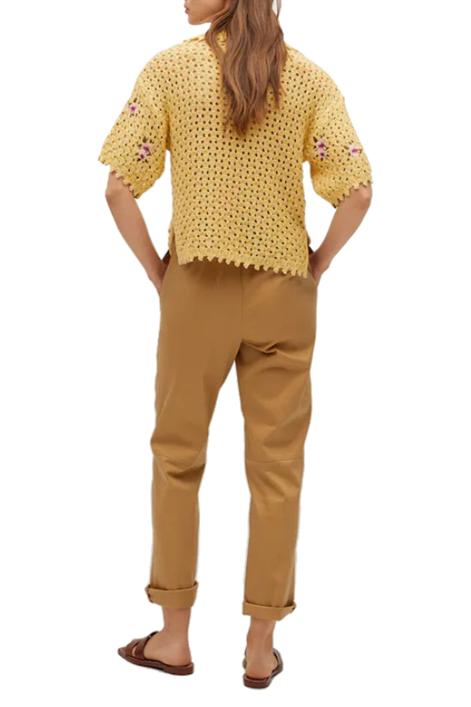 Mango Вязаная крючком рубашка-поло LOREA с цветочной вышивкой (цвет ), артикул 87095715 | Фото 4