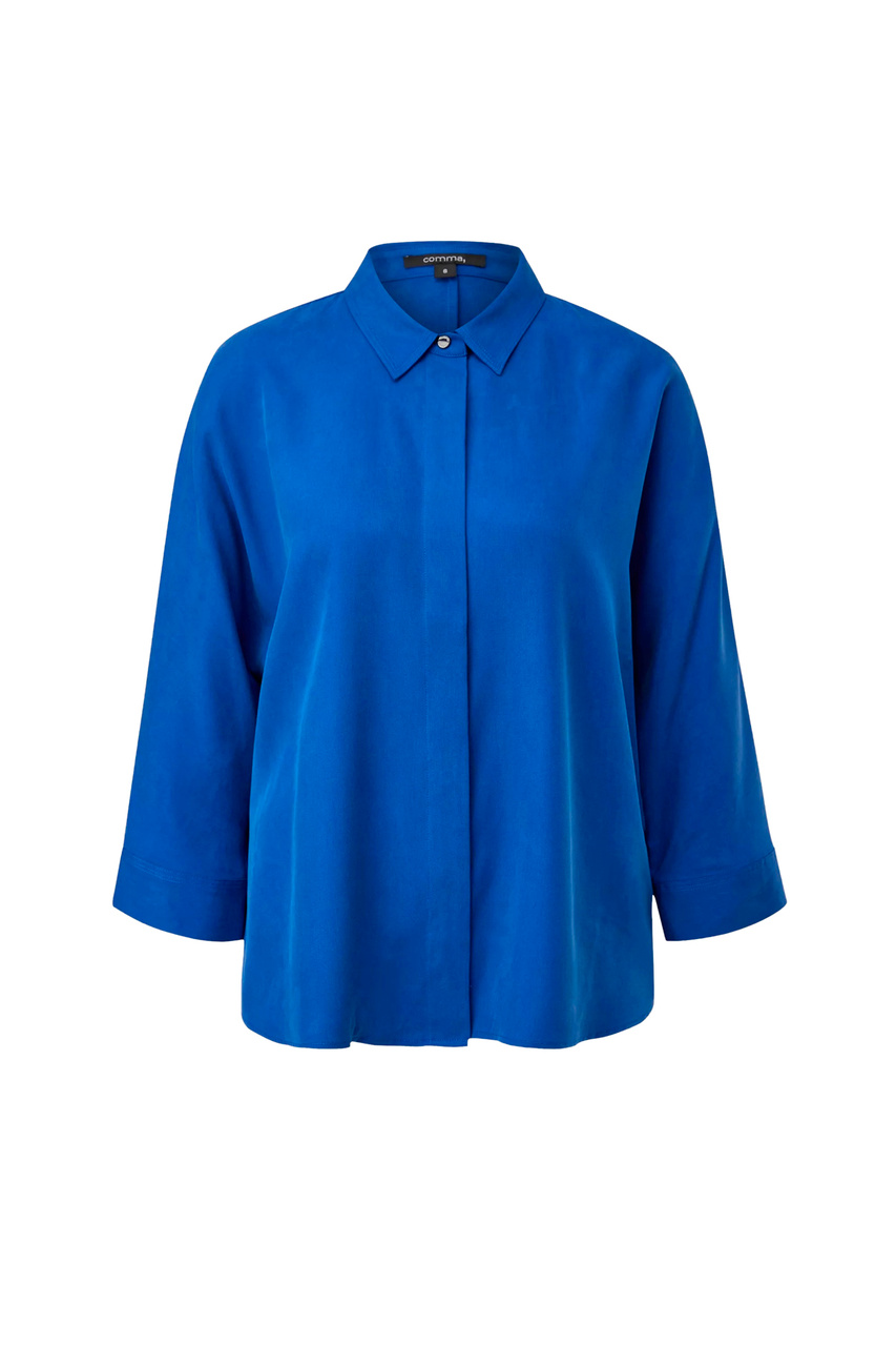 Блузка однотонная|Основной цвет:Синий|Артикул:2145581 | Фото 1
