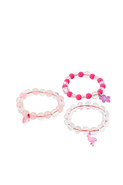 Набор эластичных браслетов с подвесками для девочек|Основной цвет:Мультиколор|Артикул:383094 | Фото 1