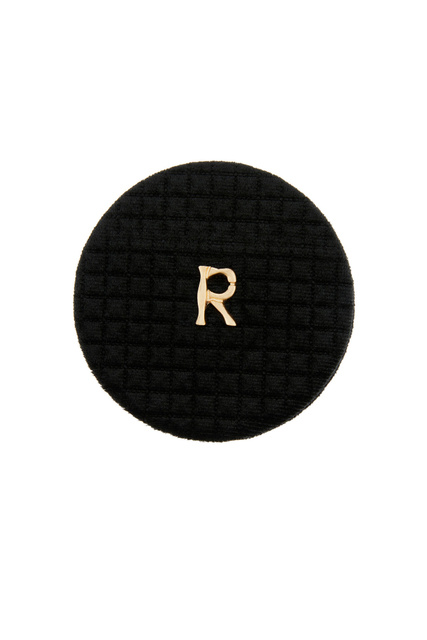 Зеркало карманное с бархатной текстурой и буквой «R»|Основной цвет:Черный|Артикул:985026 | Фото 1