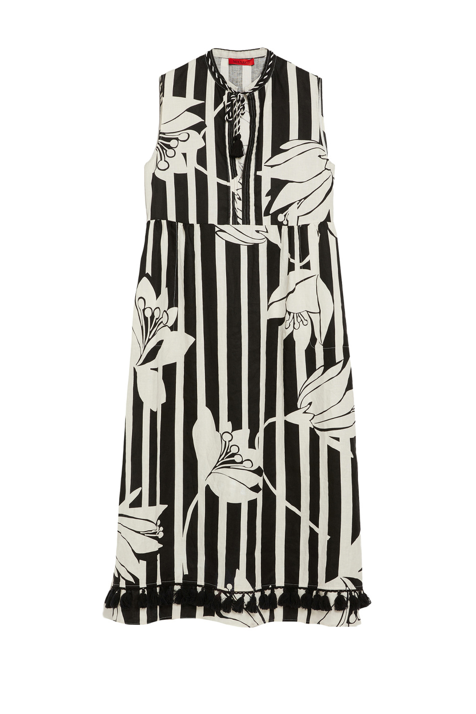 Платье MANUELA из чистого льна|Основной цвет:Черно-белый Женский MAX&Co. Платье MANUELA из чистого льна (цвет ), артикул 72211623 | Фото 1