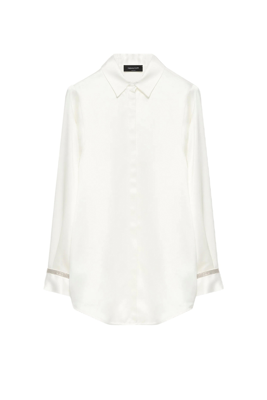 Блузка из смесовой шерсти|Основной цвет:Белый|Артикул:CAD223F614D537 | Фото 1