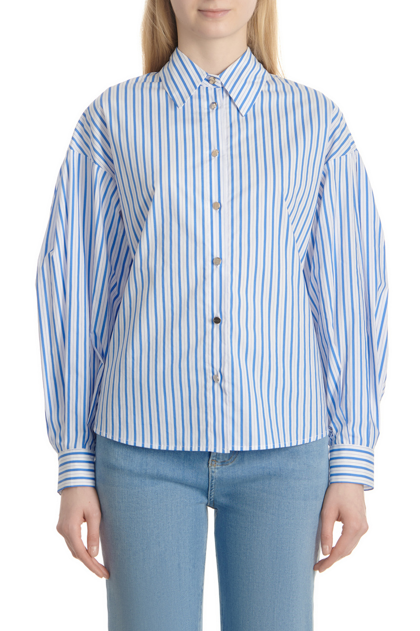 Рубашка из натурального хлопка|Основной цвет:Голубой|Артикул:CA4397T2558 | Фото 1