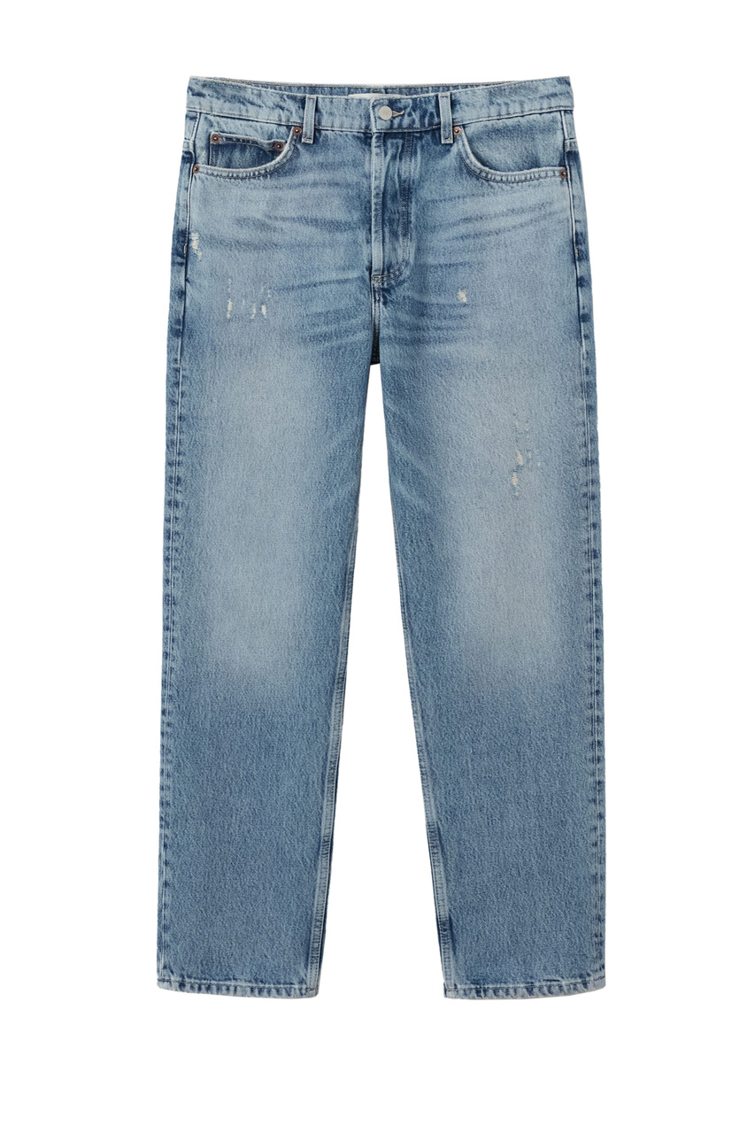 Рваные джинсы прямого кроя PIRITA|Основной цвет:Синий|Артикул:27004395 | Фото 1