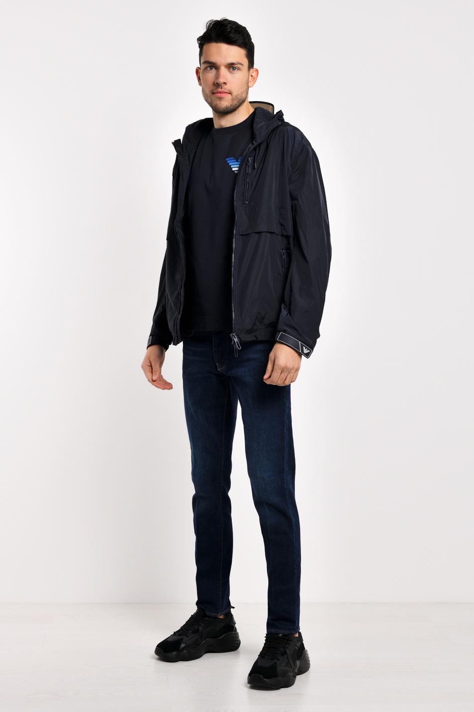 Куртка с логотипом на спине|Основной цвет:Синий Мужской Emporio Armani Куртка с логотипом на спине (цвет ), артикул 3H1B93-1NXGZ | Фото 4