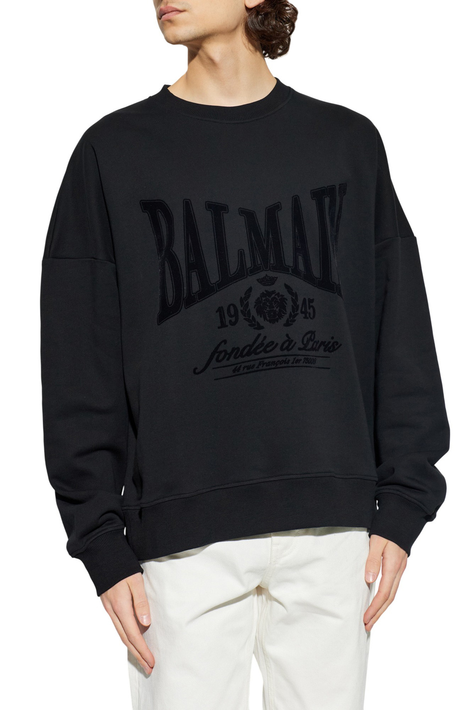 Мужской Balmain Свитшот из хлопка (цвет ), артикул GH1JS191GF46 | Фото 4