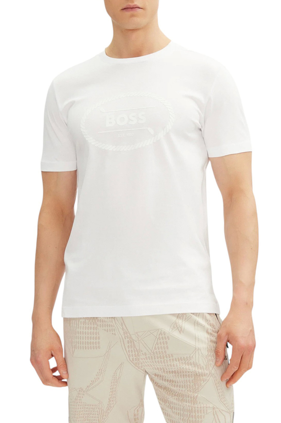 Мужской BOSS Футболка Tee Logo Heritage из хлопка (цвет ), артикул 50537825 | Фото 4