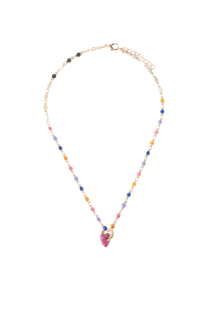 Ожерелье с подвеской в виде сердца|Основной цвет:Разноцветный|Артикул:211249 | Фото 1