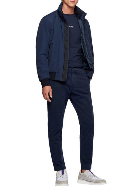 Водоотталкивающая куртка на молнии|Основной цвет:Синий|Артикул:50460796 | Фото 2