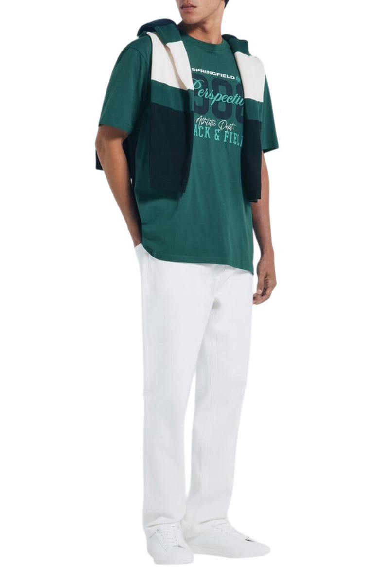 Мужской Springfield Футболка из натурального хлопка (цвет ), артикул 0242458 | Фото 2