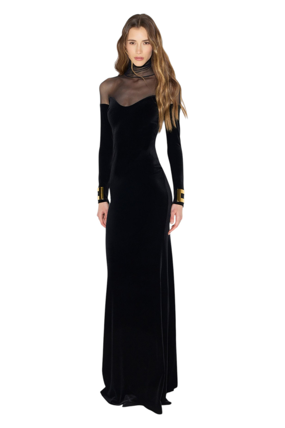 Женский Elisabetta Franchi Платье Red Carpet из бархата (цвет ), артикул ABR2967E2 | Фото 2