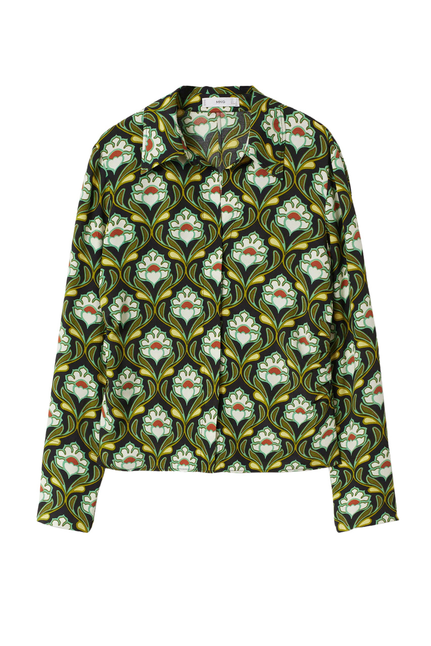 Блузка PETTY с цветочным принтом|Основной цвет:Зеленый|Артикул:27081151 | Фото 1
