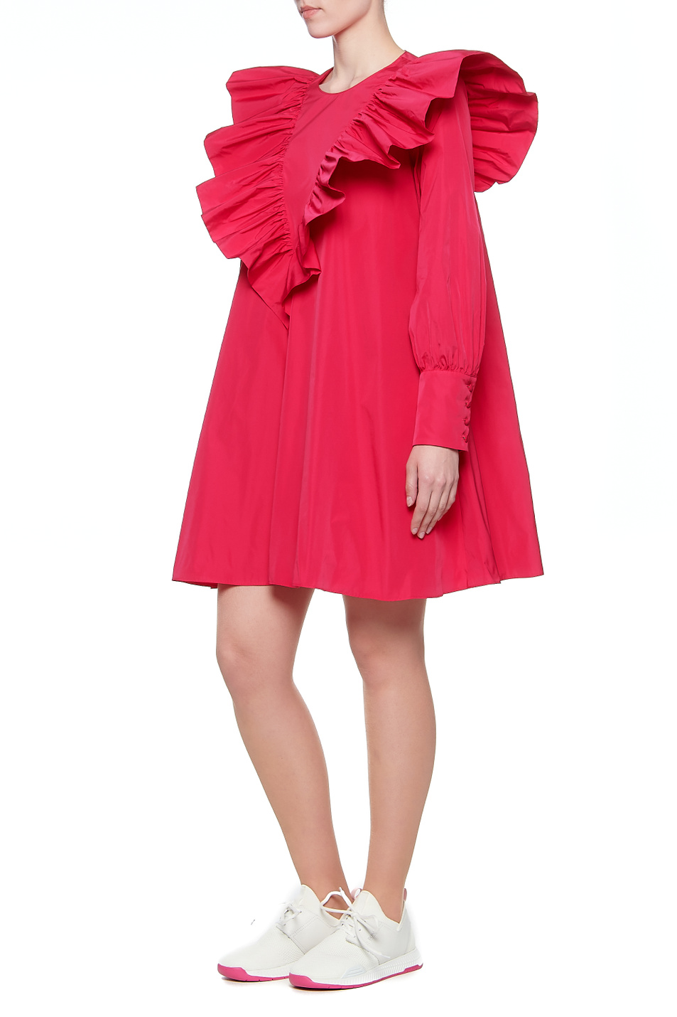 Женский Red Valentino Платье из тафты с рюшами (цвет ), артикул WR3VABF01FP | Фото 5