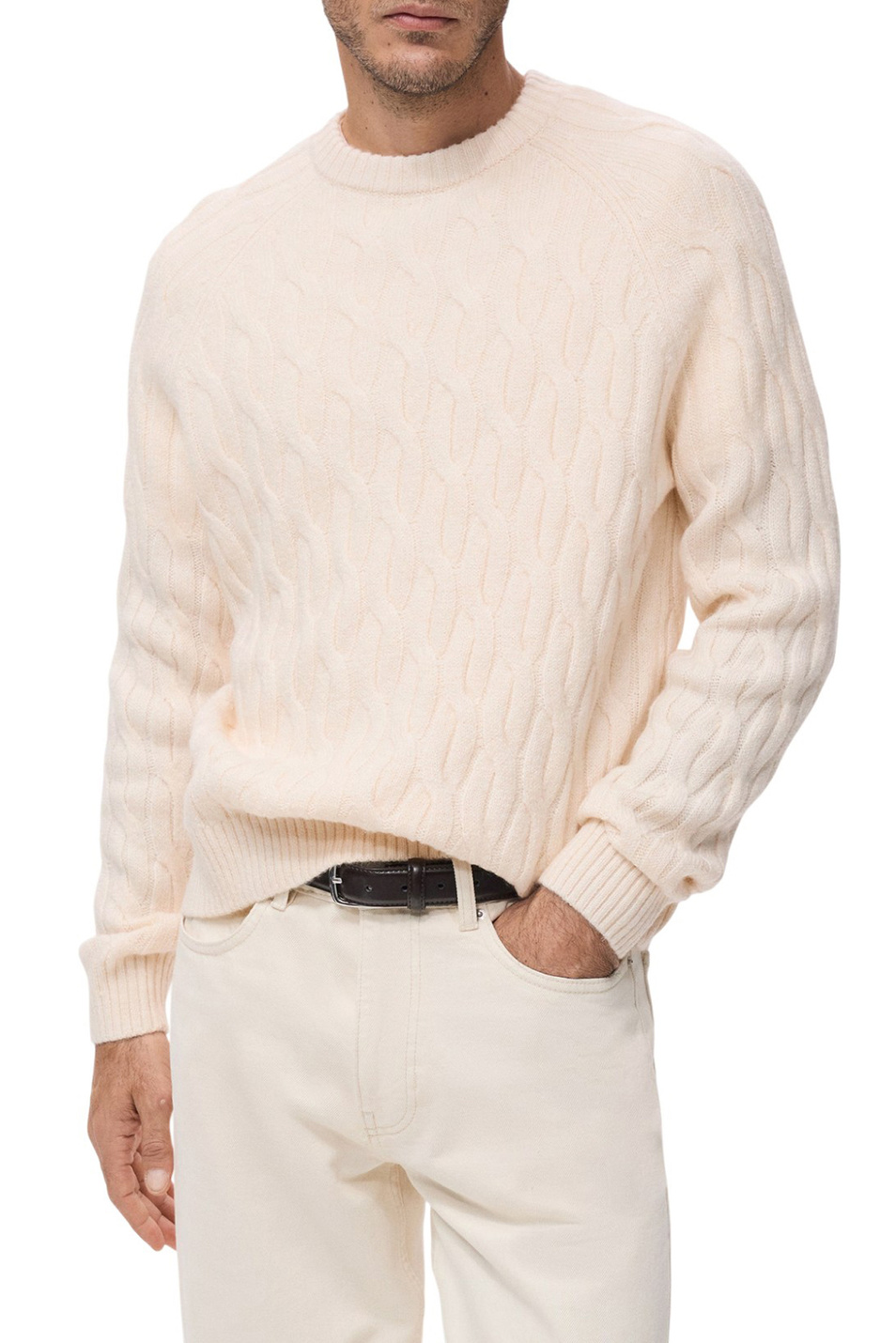 Свитер MARIA|Основной цвет:Кремовый Мужской Mango Man Свитер MARIA (цвет ), артикул 27091242 | Фото 3