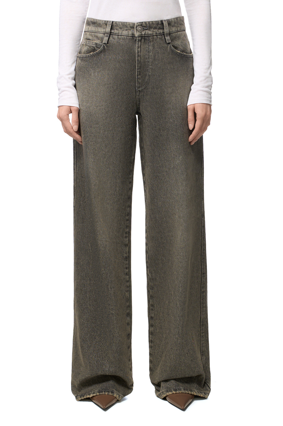 Женский ERMANNO SCERVINO Джинсы из натурального хлопка (цвет ), артикул D497P367GWV | Фото 4