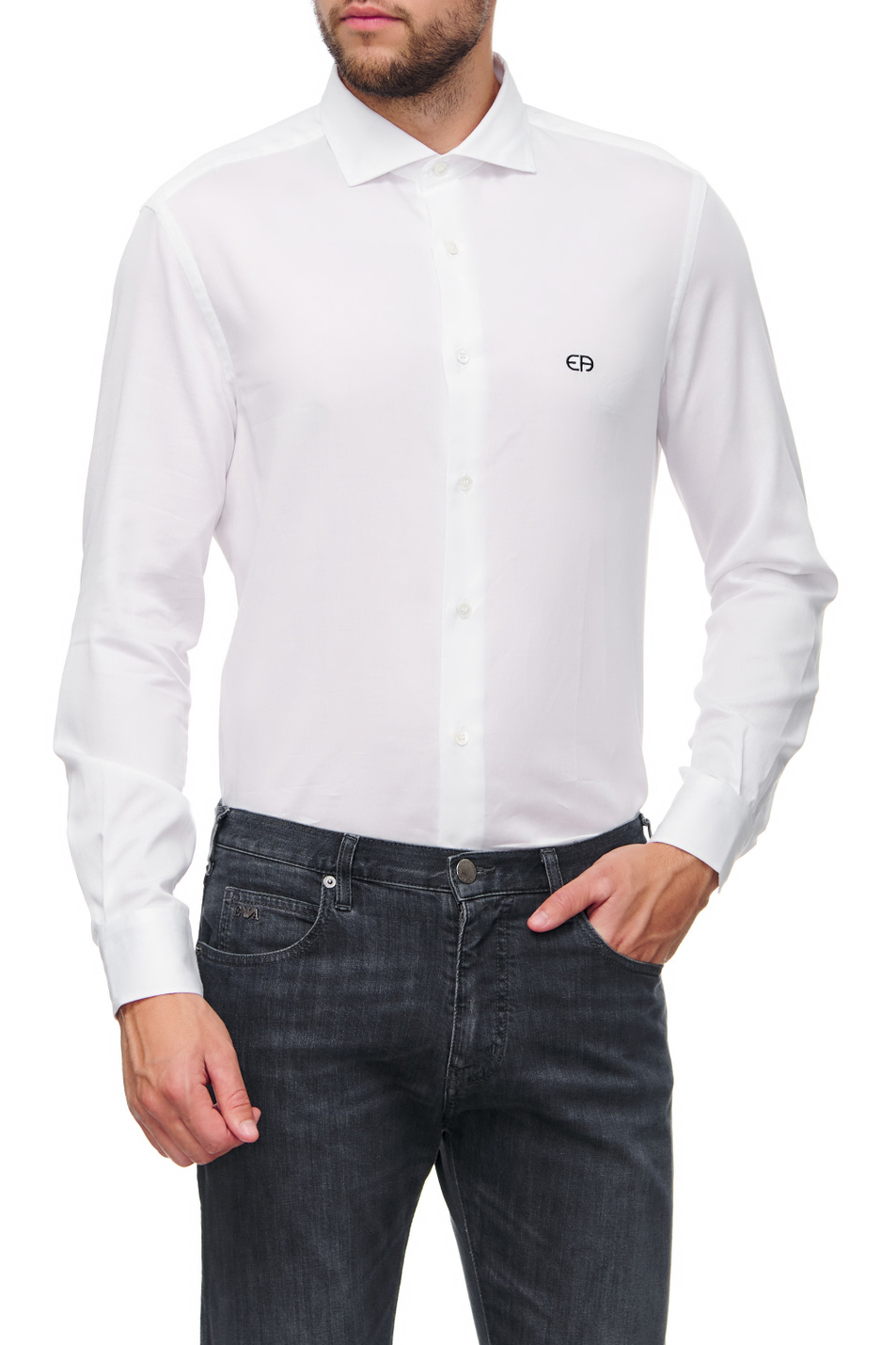 Мужской Emporio Armani Рубашка из натурального хлопка (цвет ), артикул 6L1C86-1N8LZ | Фото 3