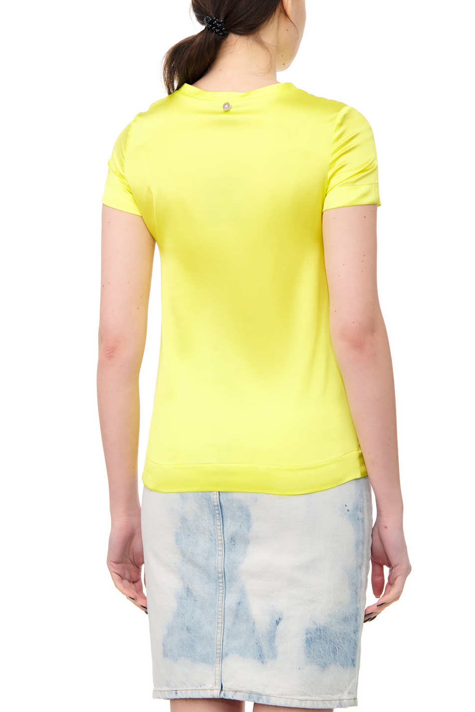 Женский Liu Jo Шелковая однотонная футболка (цвет ), артикул CA2189T8827 | Фото 6