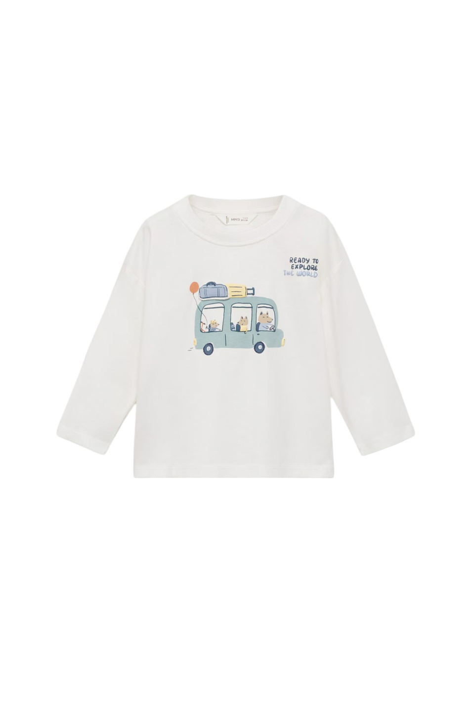 Малышам мальчикам Mango Kids Лонгслив BUS с принтом (цвет ), артикул 87014808 | Фото 1