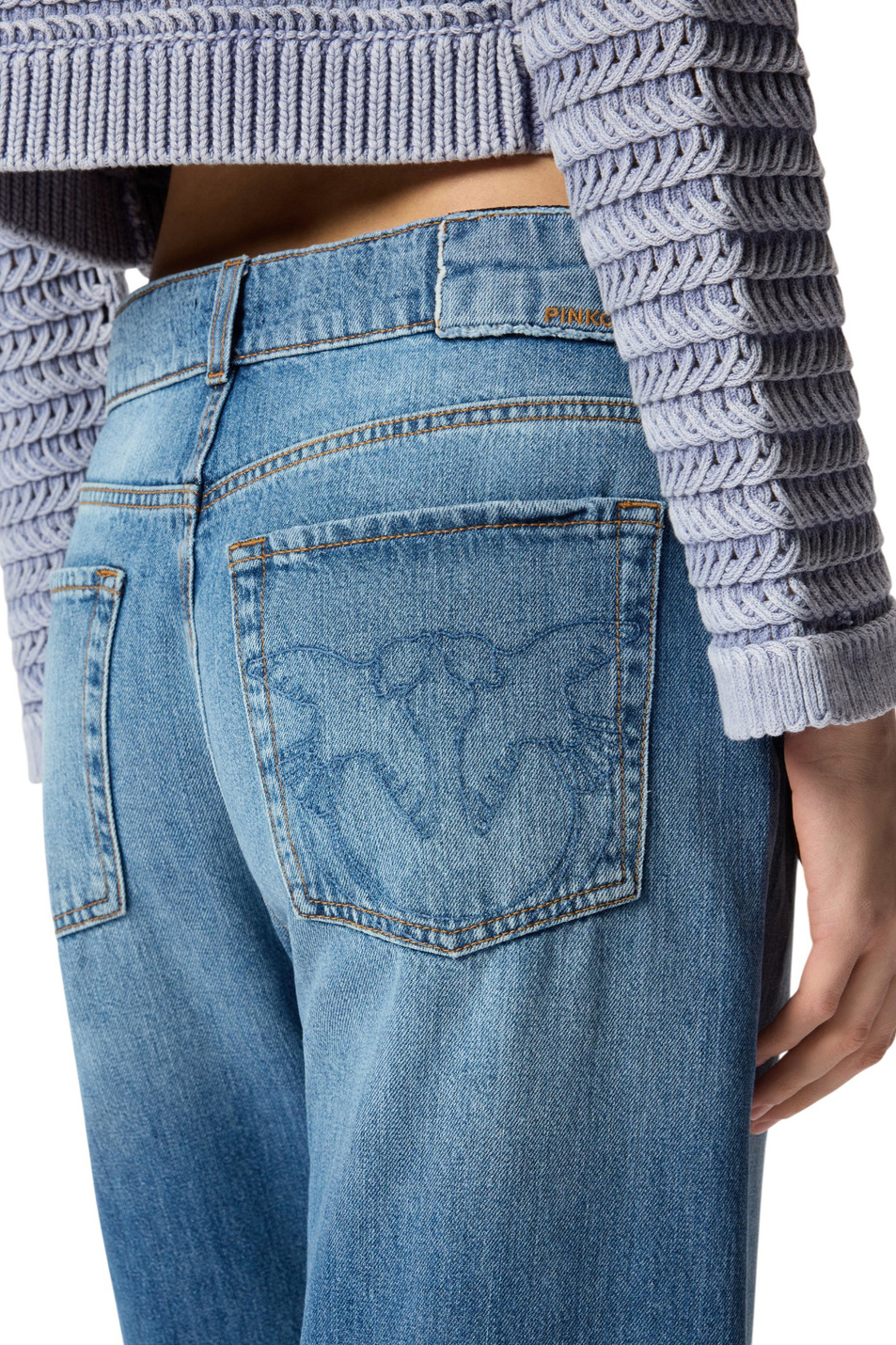 Женский Pinko Джинсы WANDA из хлопка (цвет ), артикул 101733A323 | Фото 6