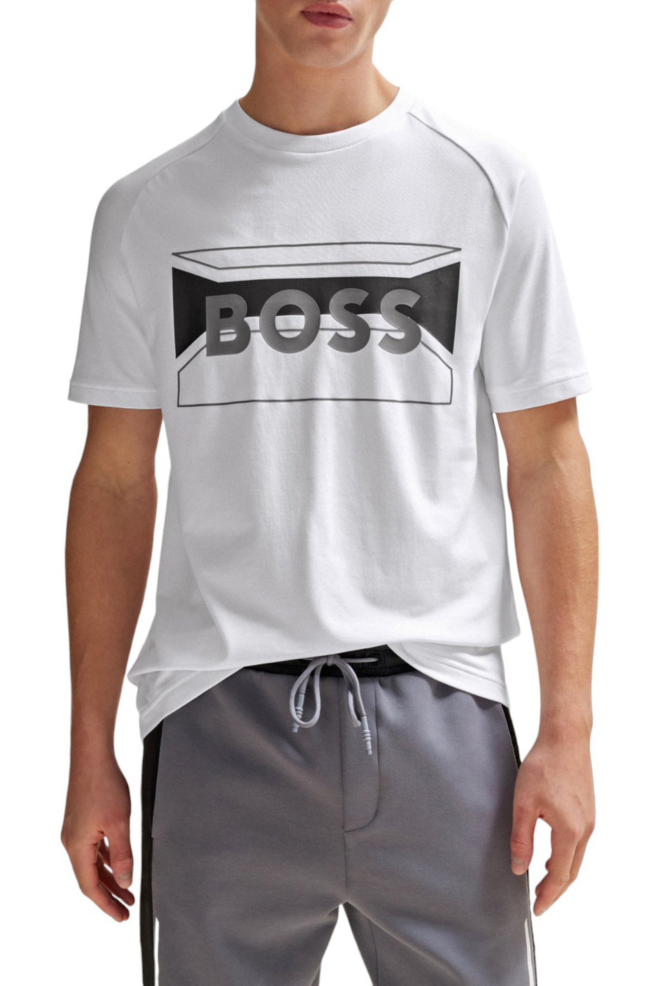 Мужской BOSS Футболка из смесового хлопка с логотипом (цвет ), артикул 50514527 | Фото 3