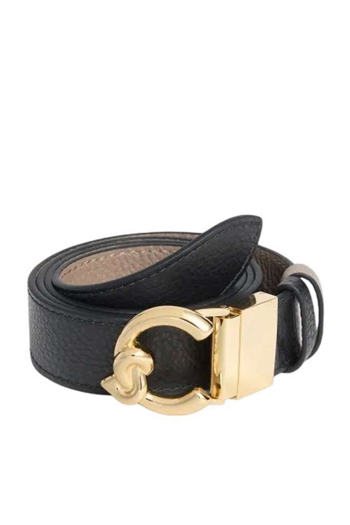 Ремень C-ME BICOLOR двусторонний из натуральной кожи|Основной цвет:Черный Женский Coccinelle Ремень C-ME BICOLOR двусторонний из натуральной кожи (цвет ), артикул E3SSM110601 | Фото 1