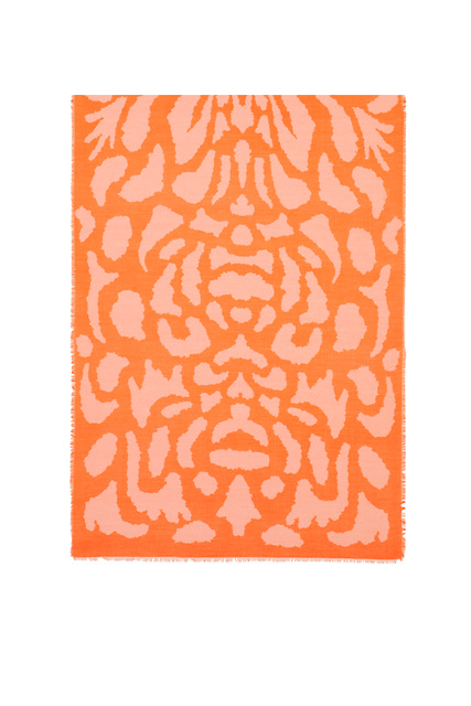 Шарф с бахромой по краям|Основной цвет:Оранжевый|Артикул:195945 | Фото 2