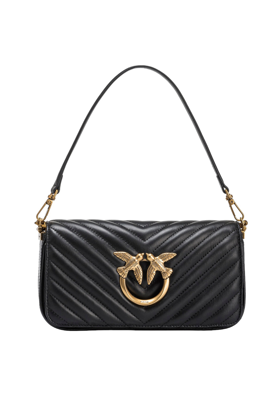Женский Pinko Сумка стеганая LOVE CLICK BAGUETTE MINI из натуральной кожи (цвет ), артикул 100068A0GK | Фото 4