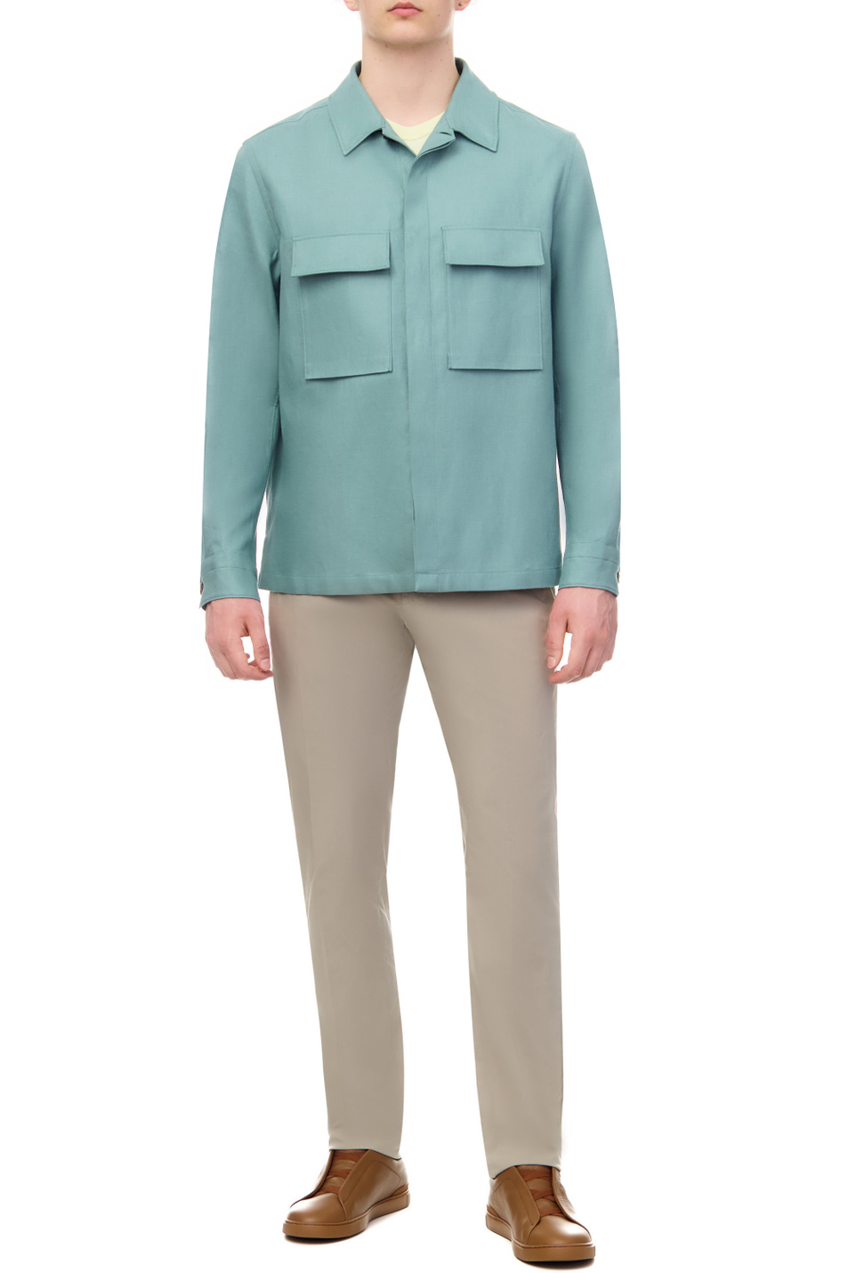 Мужской Zegna Куртка-рубашка из чистого льна (цвет ), артикул UBV60A5-SOT10-14G | Фото 2