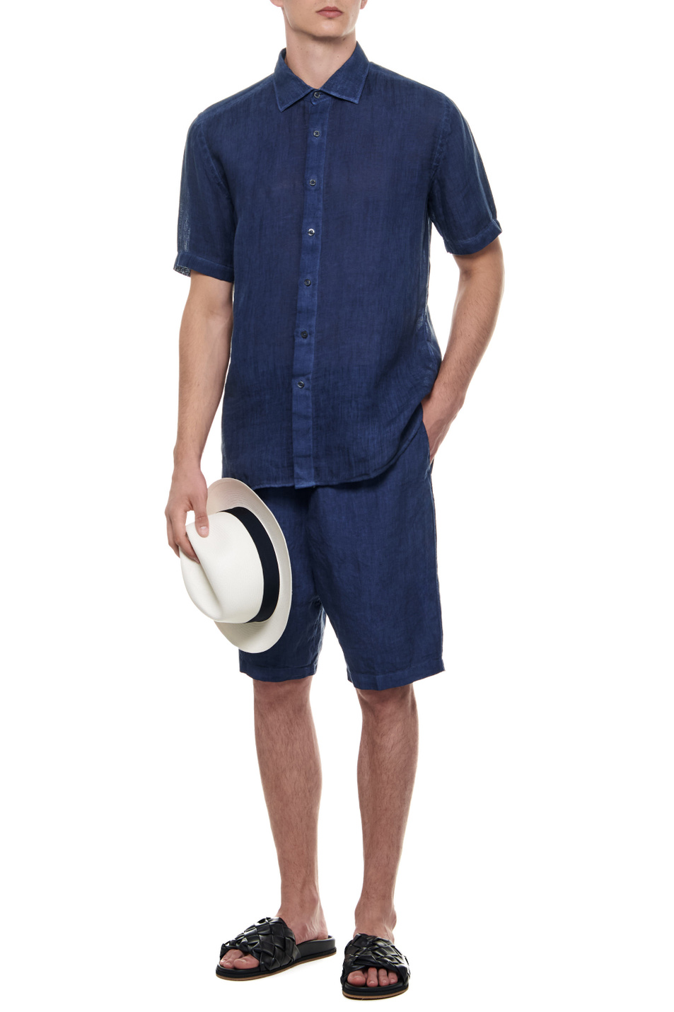 Мужской 120% Lino Рубашка из чистого льна (цвет ), артикул 31ALIM19FZ0000115 | Фото 2