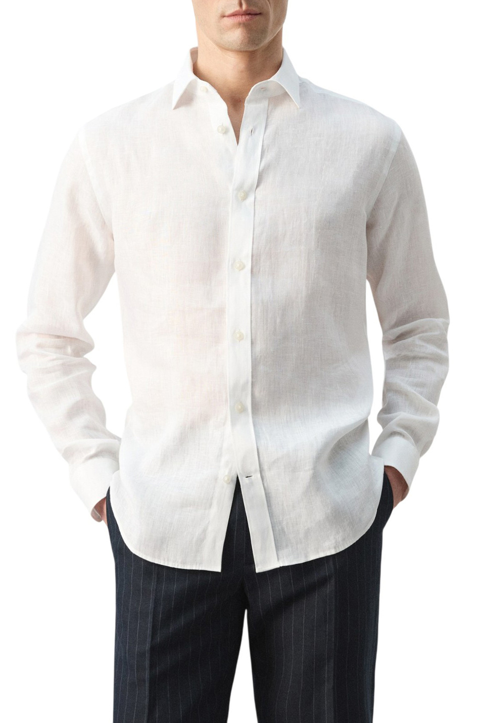 Мужской Mango Man Рубашка PARROT из льна (цвет ), артикул 27085939 | Фото 3