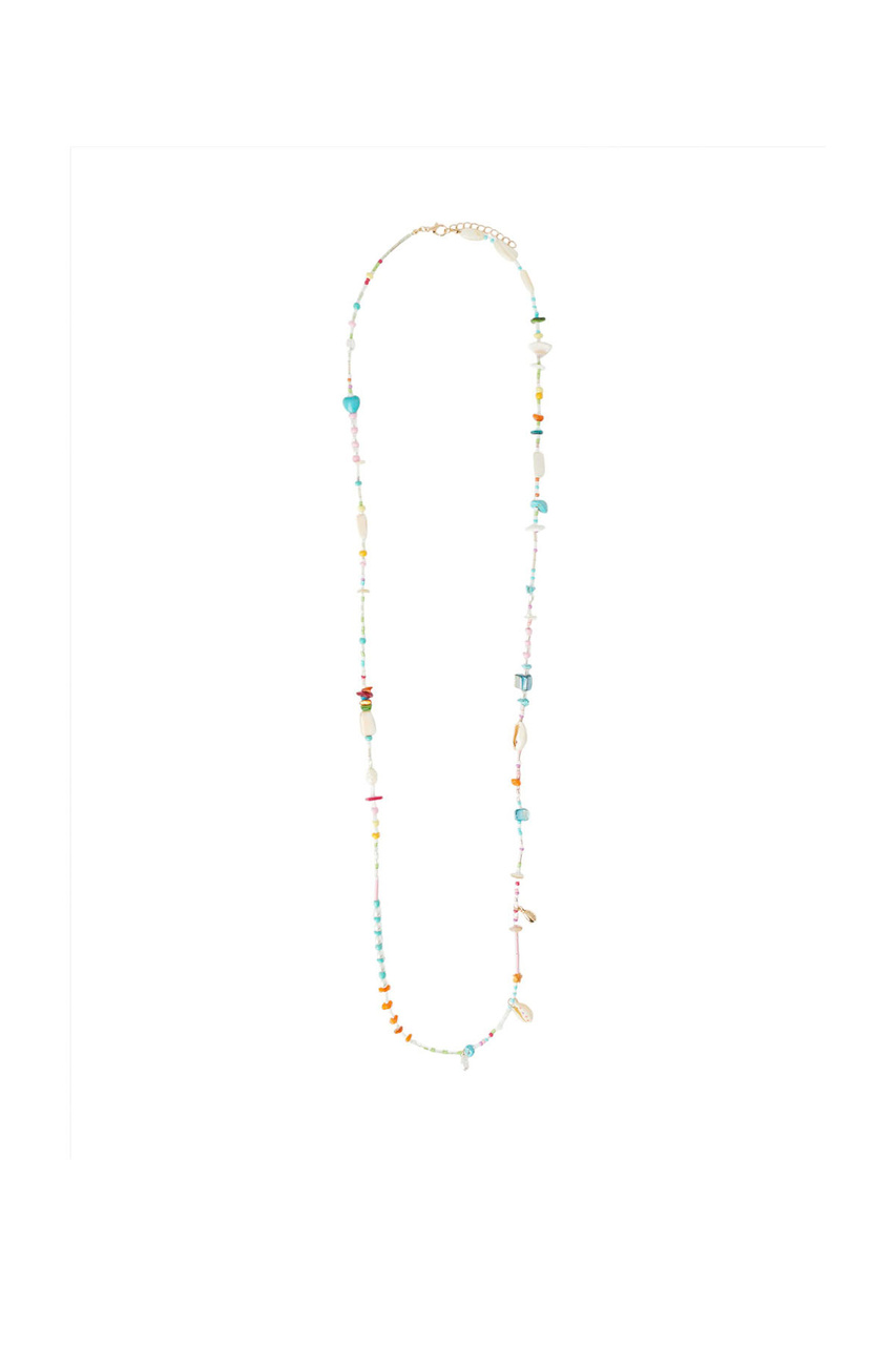 Ожерелье с жемчугом и камнями|Основной цвет:Разноцветный|Артикул:219222 | Фото 1