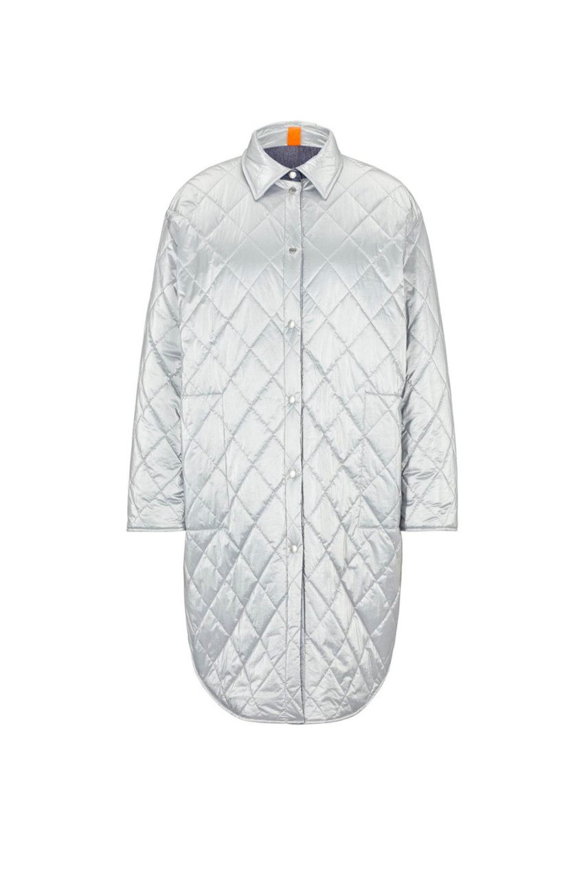 Куртка-рубашка двусторонняя с отложным воротником|Основной цвет:Серебристый|Артикул:50494256 | Фото 1