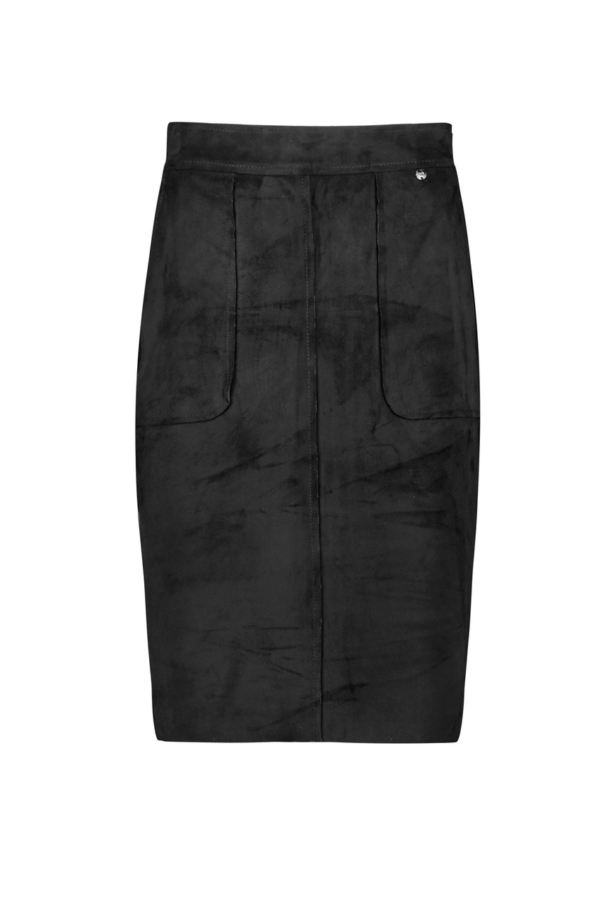 Однотонная юбка на молнии|Основной цвет:Черный|Артикул:711027-66203 | Фото 1