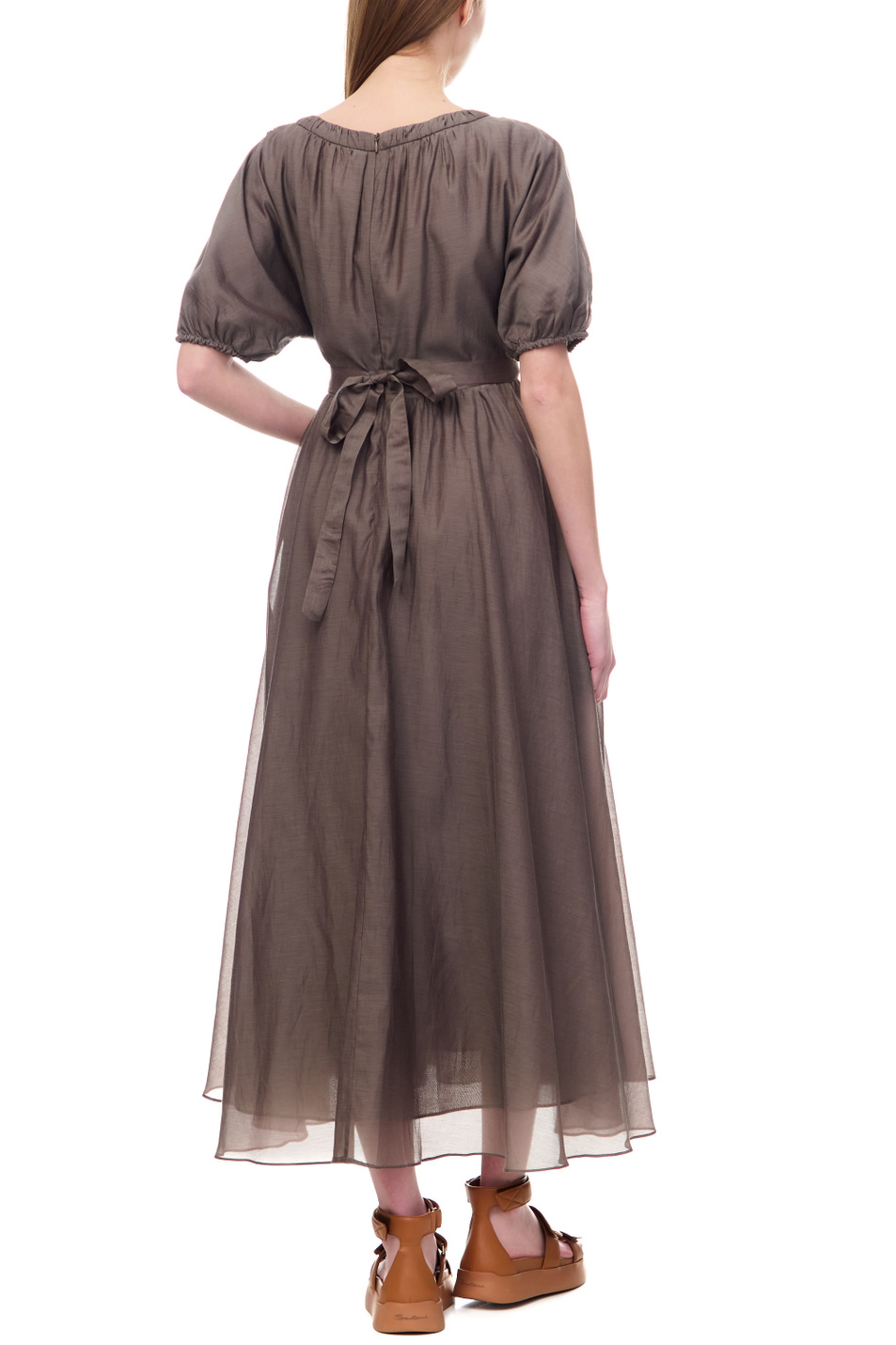 Женский Max Mara Платье FRESIA из хлопка и шелка (цвет ), артикул 2392211132 | Фото 4