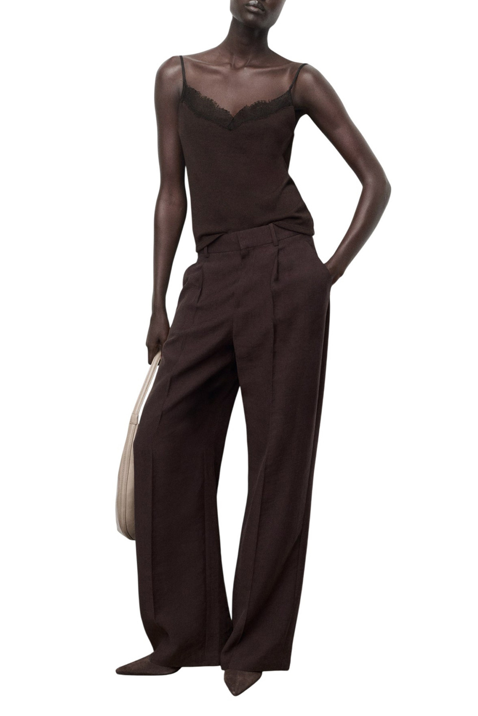 Женский Mango Топ VERONA с кружевом (цвет ), артикул 17097801 | Фото 2