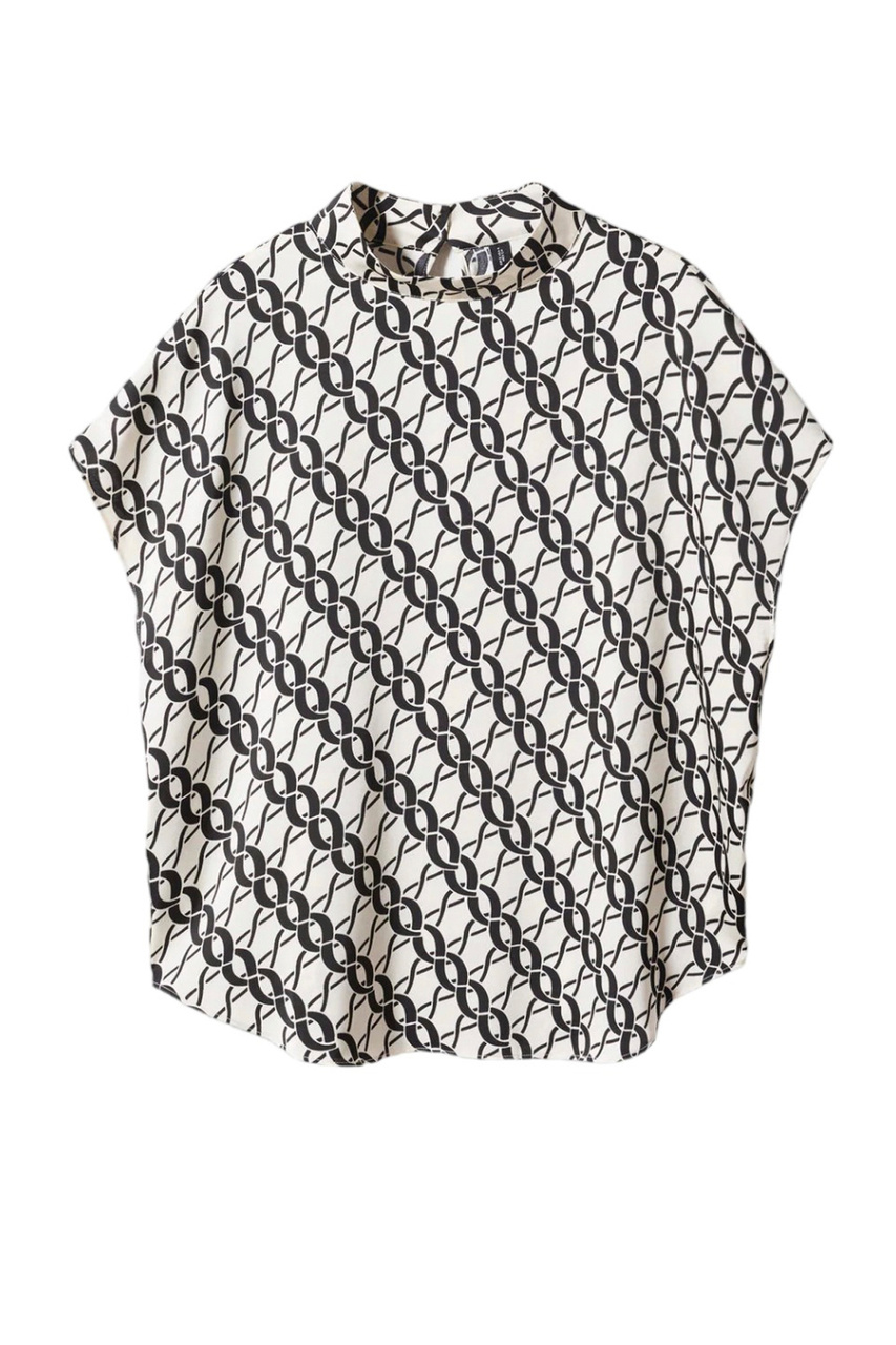 Блузка COLINS с принтом|Основной цвет:Черный|Артикул:57023810 | Фото 1