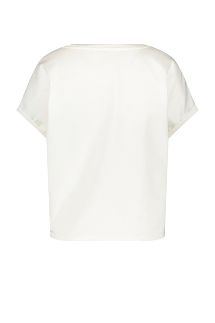Однотонная футболка из хлопка и вискозы|Основной цвет:Белый|Артикул:770271-35044 | Фото 2